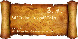 Bárdos Atanázia névjegykártya